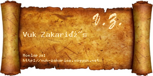 Vuk Zakariás névjegykártya